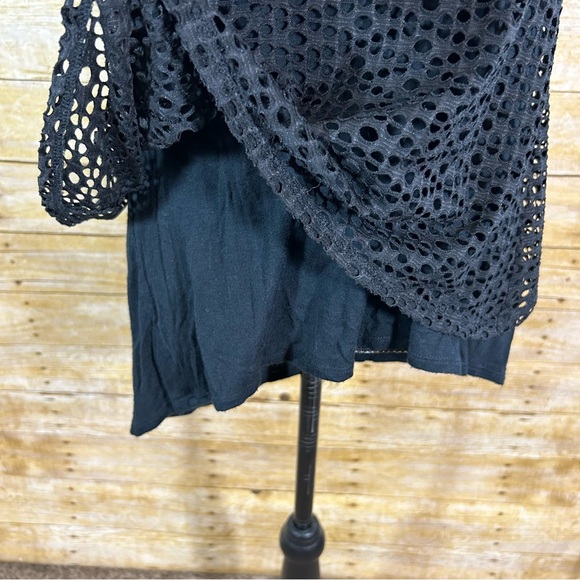 Style & Co Womens Black Cut Out Overlay Layered Tank Top Lined Sleeveless Size S - Picture 8 of 9